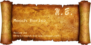 Mesch Borisz névjegykártya